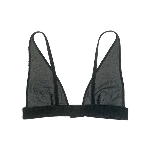 Prada Logo Denim Bralette Top in Black, xs to small fit - Picture 6 of 9